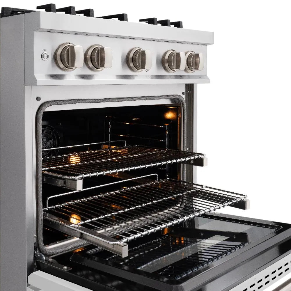 ZLINE Classic 30-inch range in stainless steel with white matte door CDR-WM-30, detail