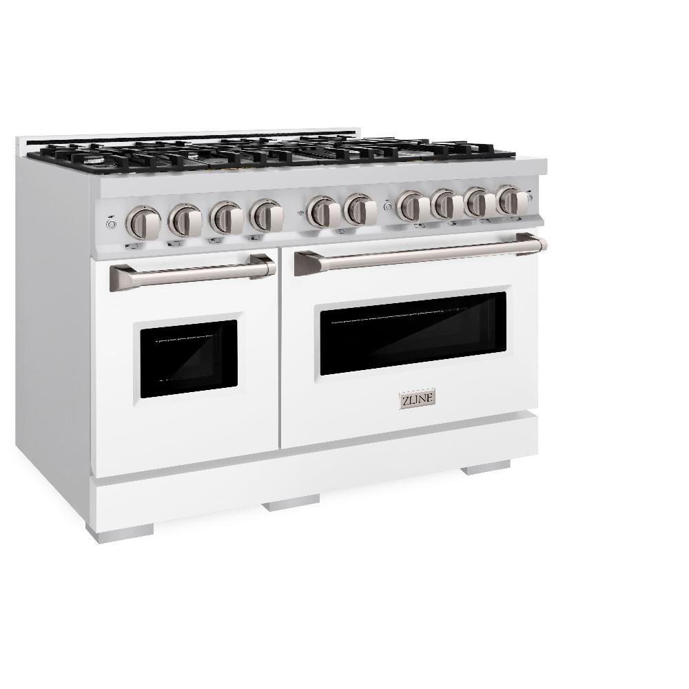 ZLINE Classic 48-inch range in stainless steel with white matte door CGR-WM-48, view 5