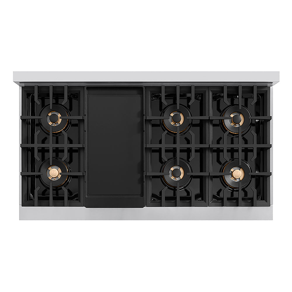 ZLINE Classic 48-inch rangetop in stainless steel PCRT48, from above