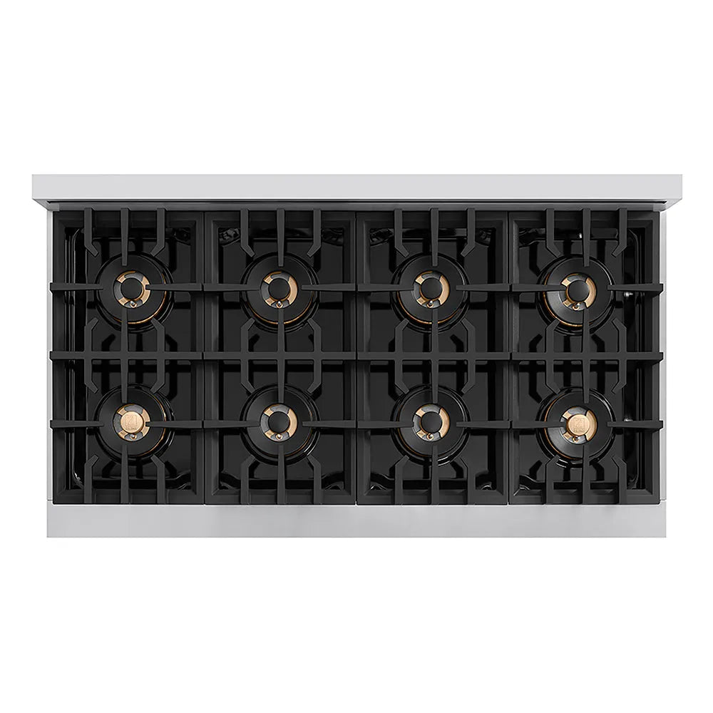 ZLINE Autograph Edition Classic 48-inch rangetop in stainless steel and polished gold accents PCRTZ-48-G, from above