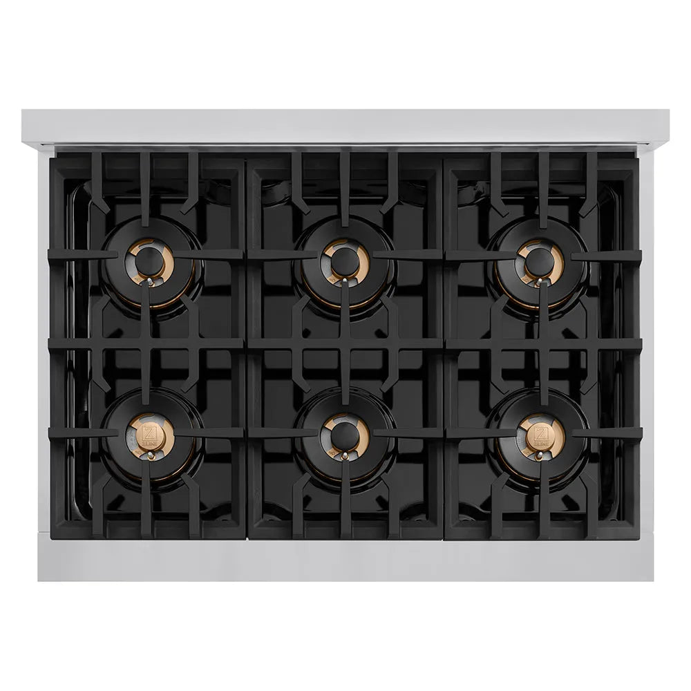 ZLINE Classic 36-inch range in stainless steel PCGR36, from above