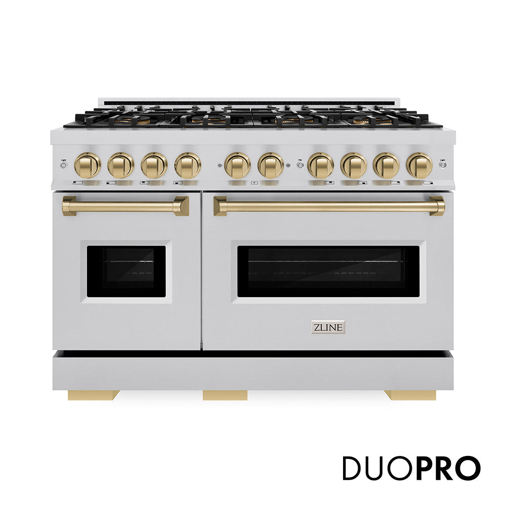 ZLINE Autograph Edition Classic 48-inch range in stainless steel and champagne bronze accents PCGRZ-48-CB