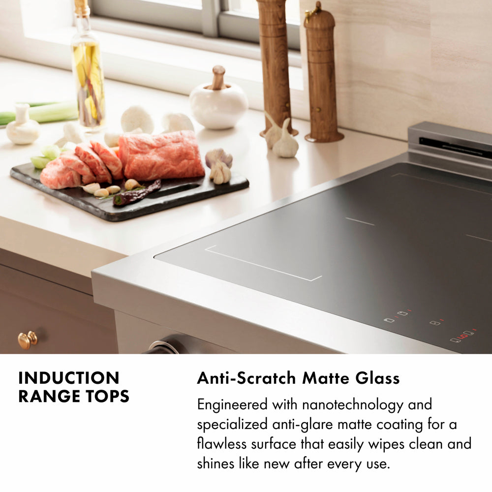 ZLINE Paramount 30-inch rangetop in black stainless steel SINRTB-30, from above