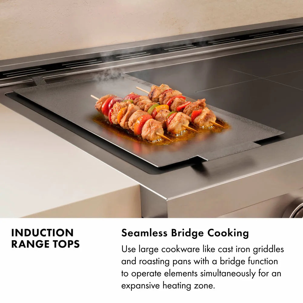 ZLINE Autograph Edition Paramount 36-inch rangetop in black stainless steel and polished gold accents SINRTBZ-36-G, from above