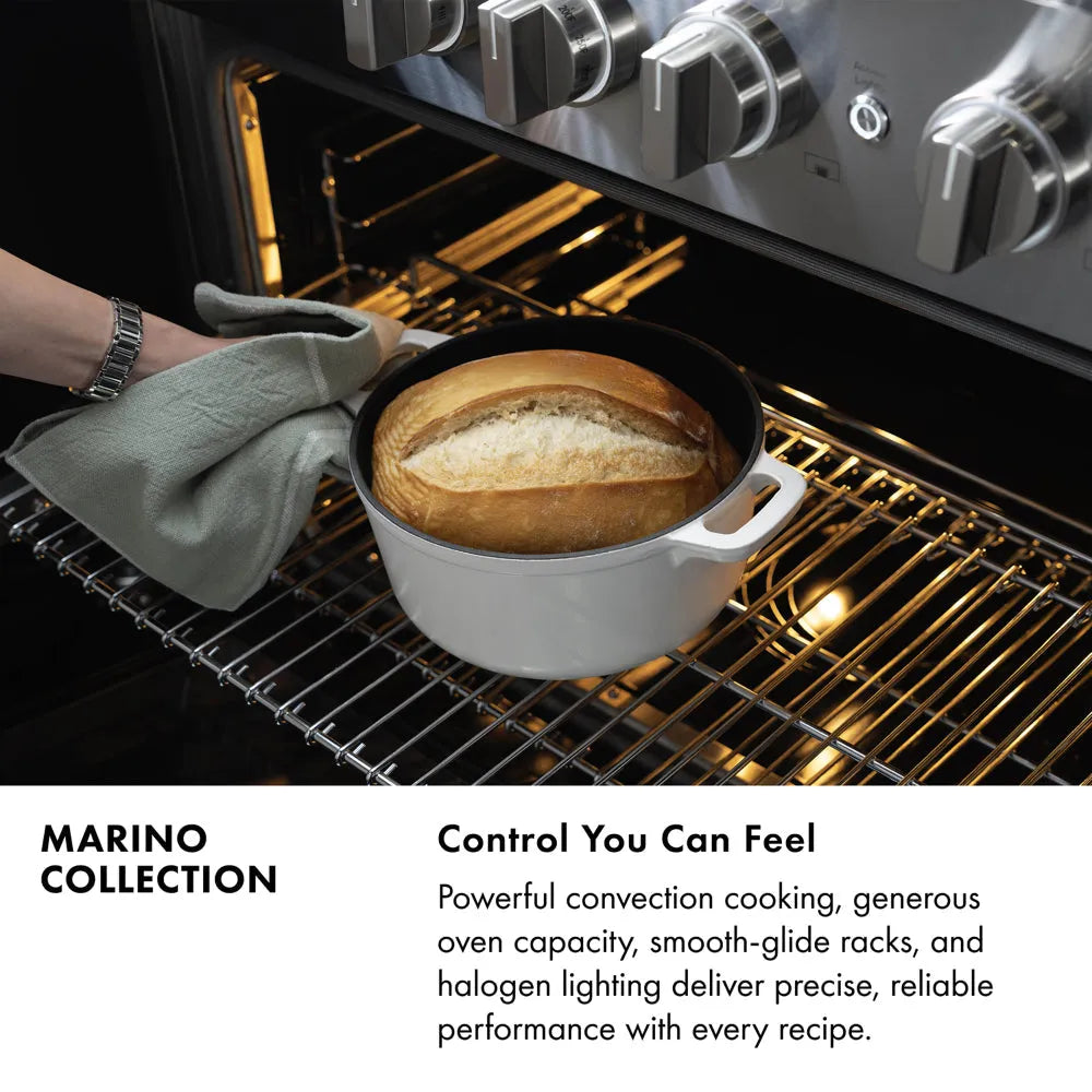 ZLINE Marino 30-inch range in satin stainless steel MDRS-30, view 5