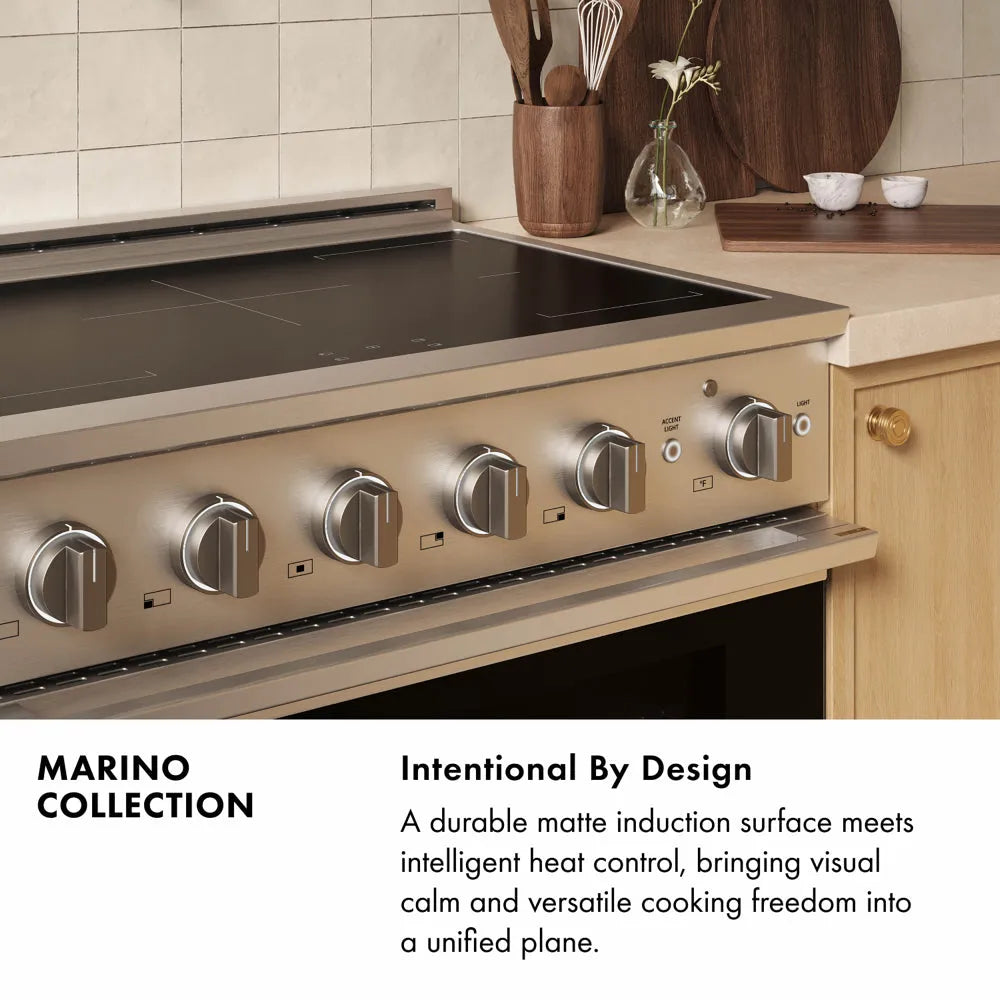 ZLINE Autograph Edition Marino 30-inch range in stainless steel and polished gold accents MINRZ-30-G, view 3