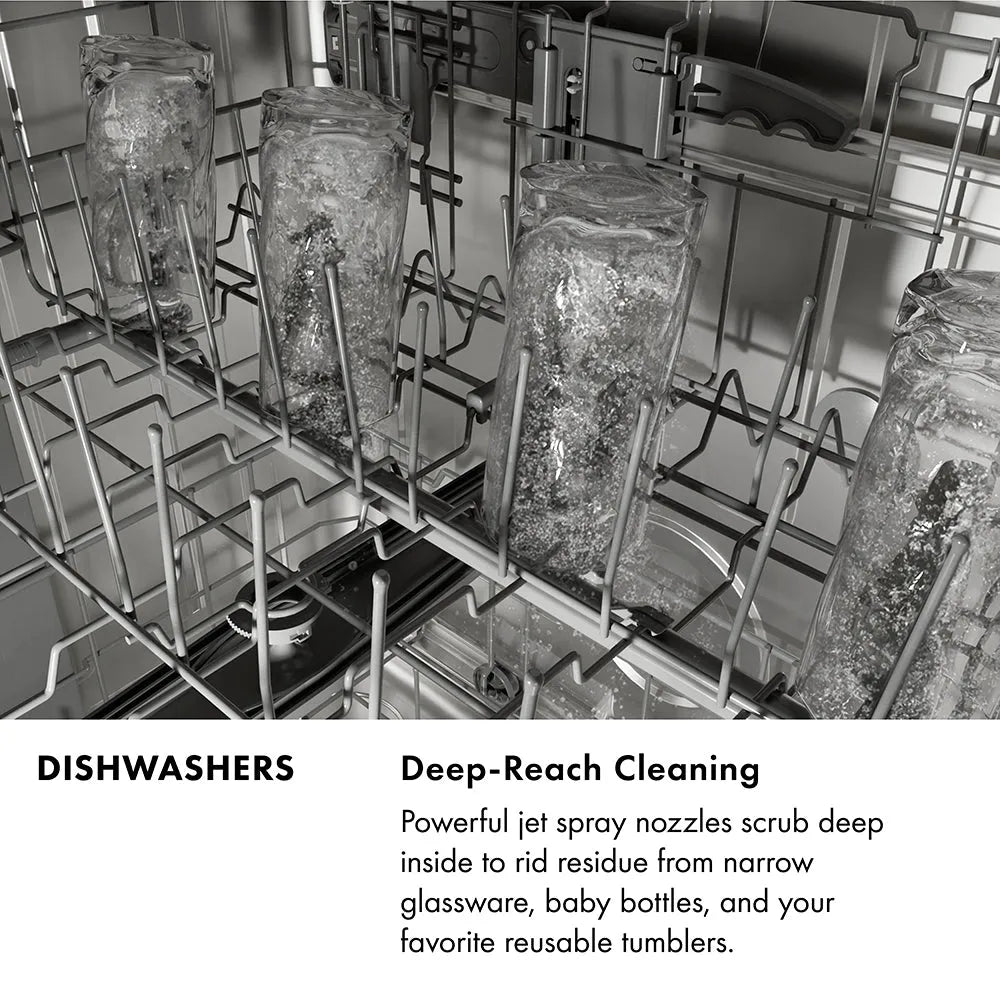 ZLINE Autograph Edition Monument 24-inch dishwasher, panel ready and polished gold accents DWMTZ-24-G, view 6