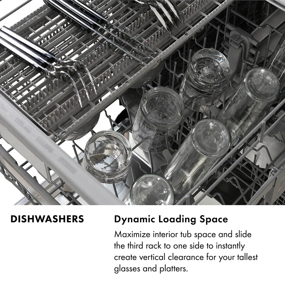 ZLINE Autograph Edition Monument 24-inch dishwasher in stainless steel and polished gold accents DWMTZ-30424-KG, view 5