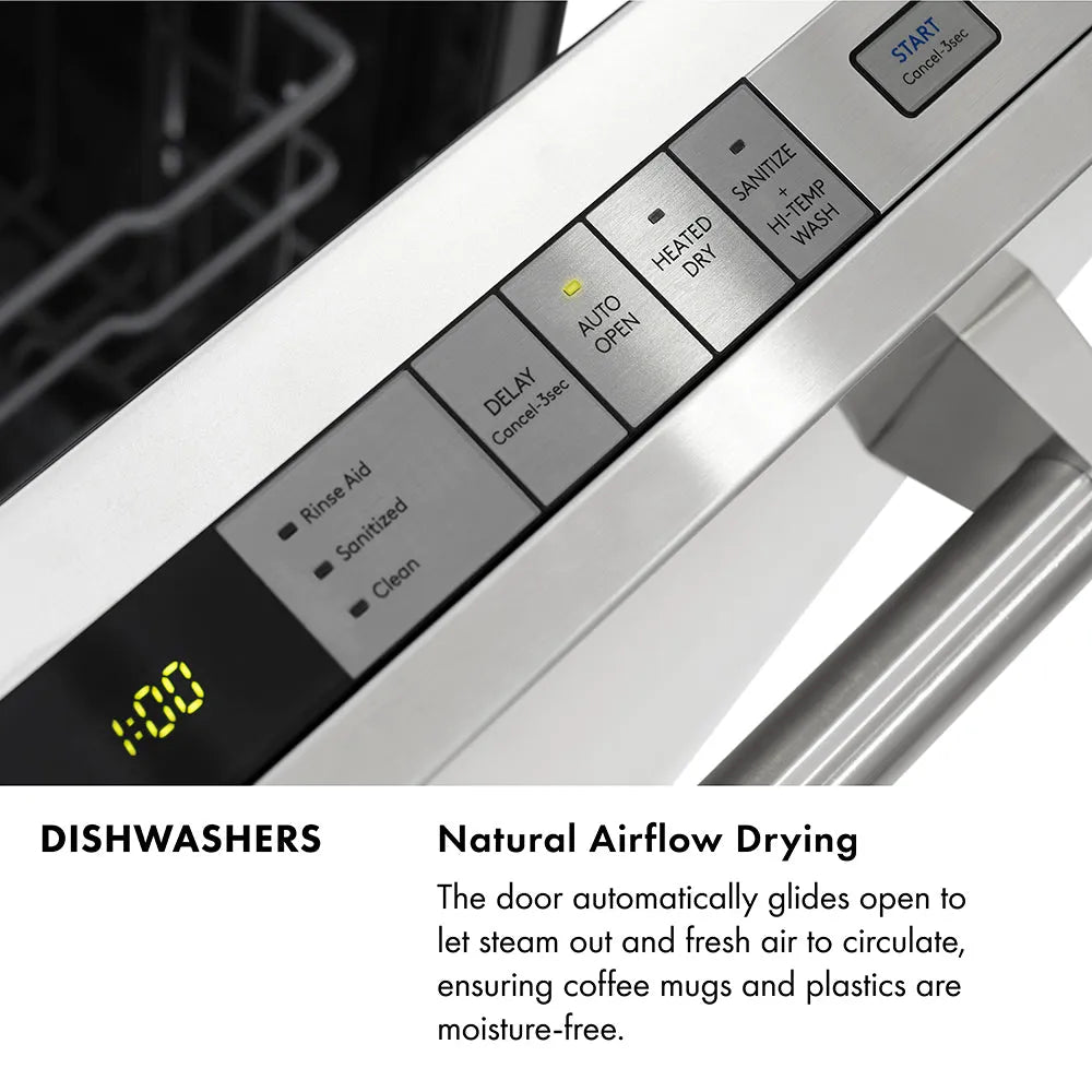 ZLINE Autograph Edition Monument 24-inch dishwasher in black stainless steel and polished gold accents DWMTZ-BS-24-G, view 3