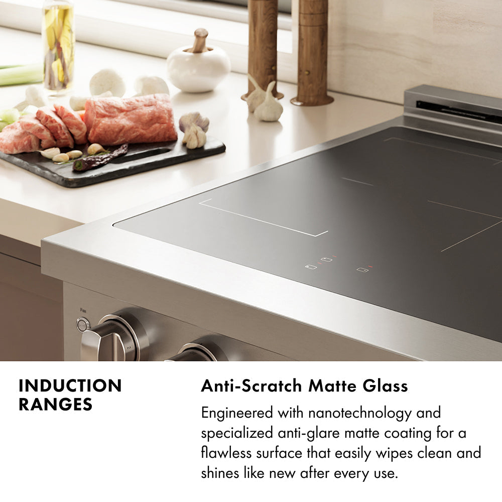 ZLINE Paramount 24-inch range in satin stainless steel with black matte door SINRS-BLM-24, view 5