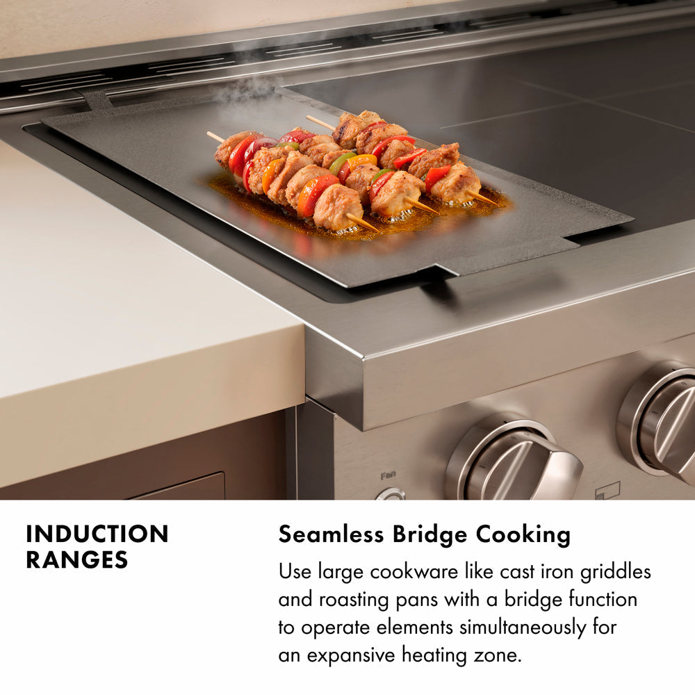 ZLINE Autograph Edition Paramount 48-inch range in satin stainless steel and champagne bronze accents SINRSZ-48-CB, view 3