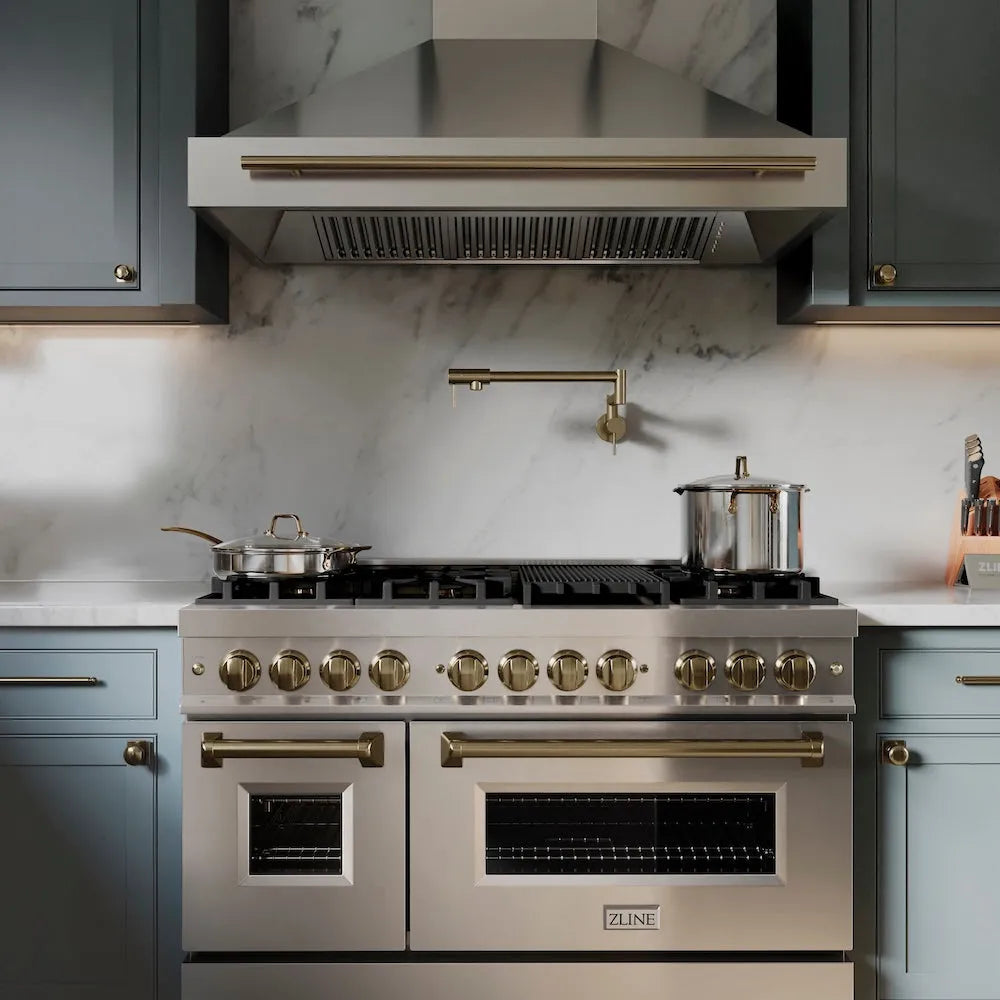 ZLINE Autograph Edition Legacy 48-inch range in stainless steel and champagne bronze accents RAZ-48-CB, view 2