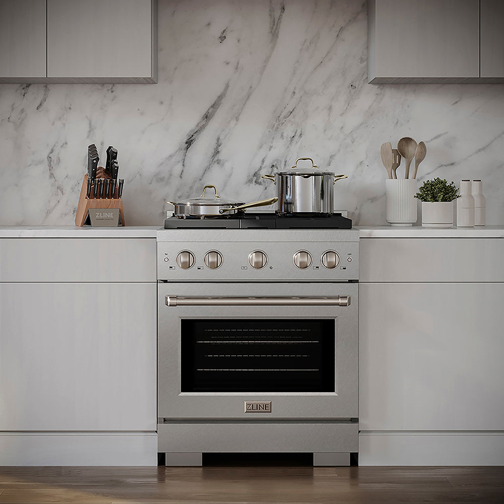 ZLINE Paramount 30-inch range in satin stainless steel PSGRS-30, view 3