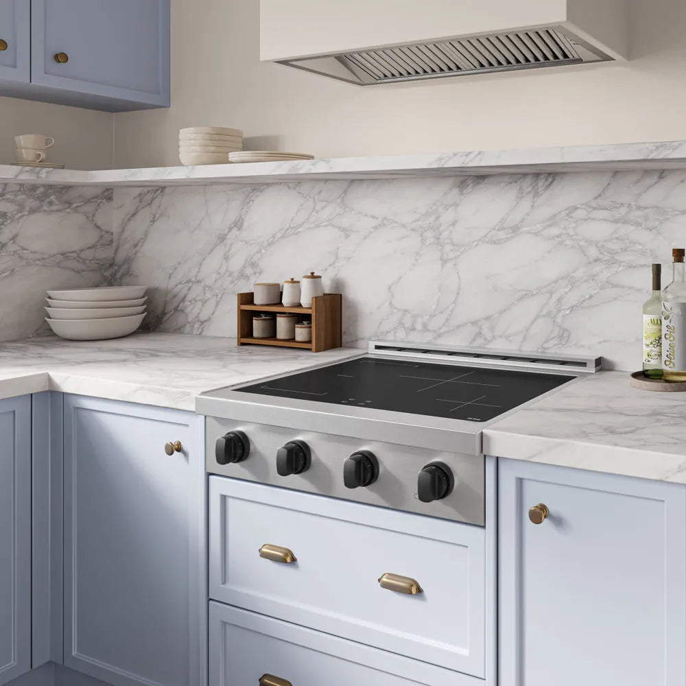 ZLINE Autograph Edition Paramount 30-inch rangetop in stainless steel and matte black accents SINRTZ-30-MB, view 2