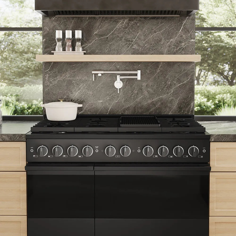 ZLINE Marino 48-inch range in black stainless steel MGRB-48, view 2