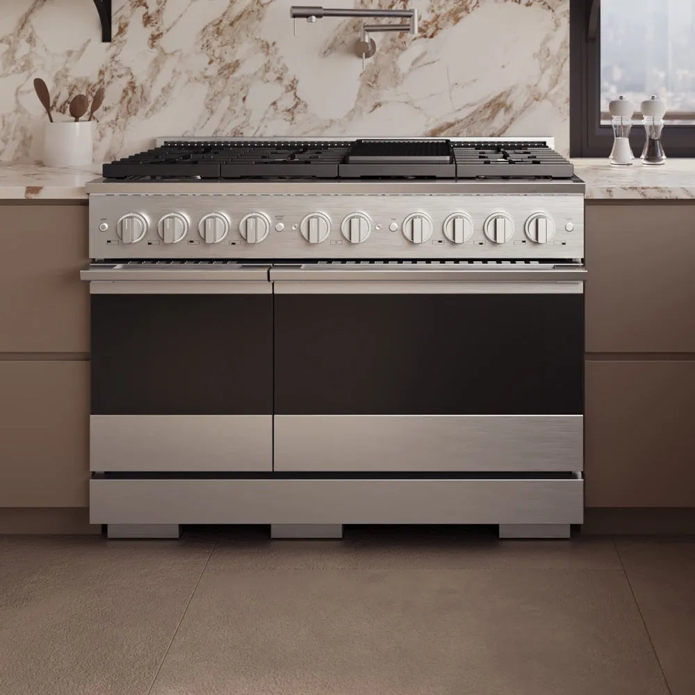 ZLINE Marino 48-inch range in stainless steel MGR-BR-48, front view
