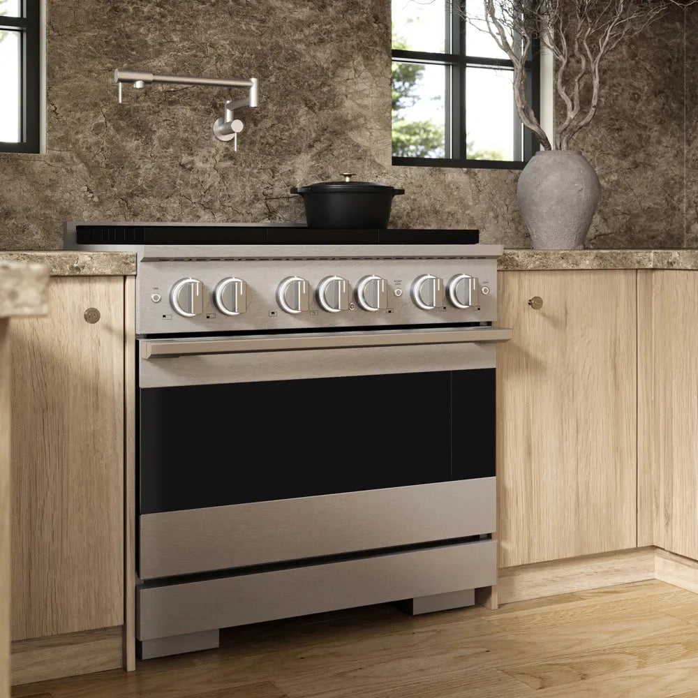 ZLINE Marino 36-inch range in satin stainless steel MGRS-36, view 2
