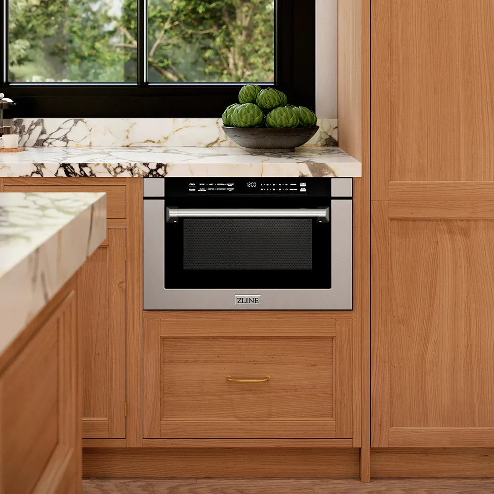 ZLINE 24-inch microwave in stainless steel MWD-1-H, front view