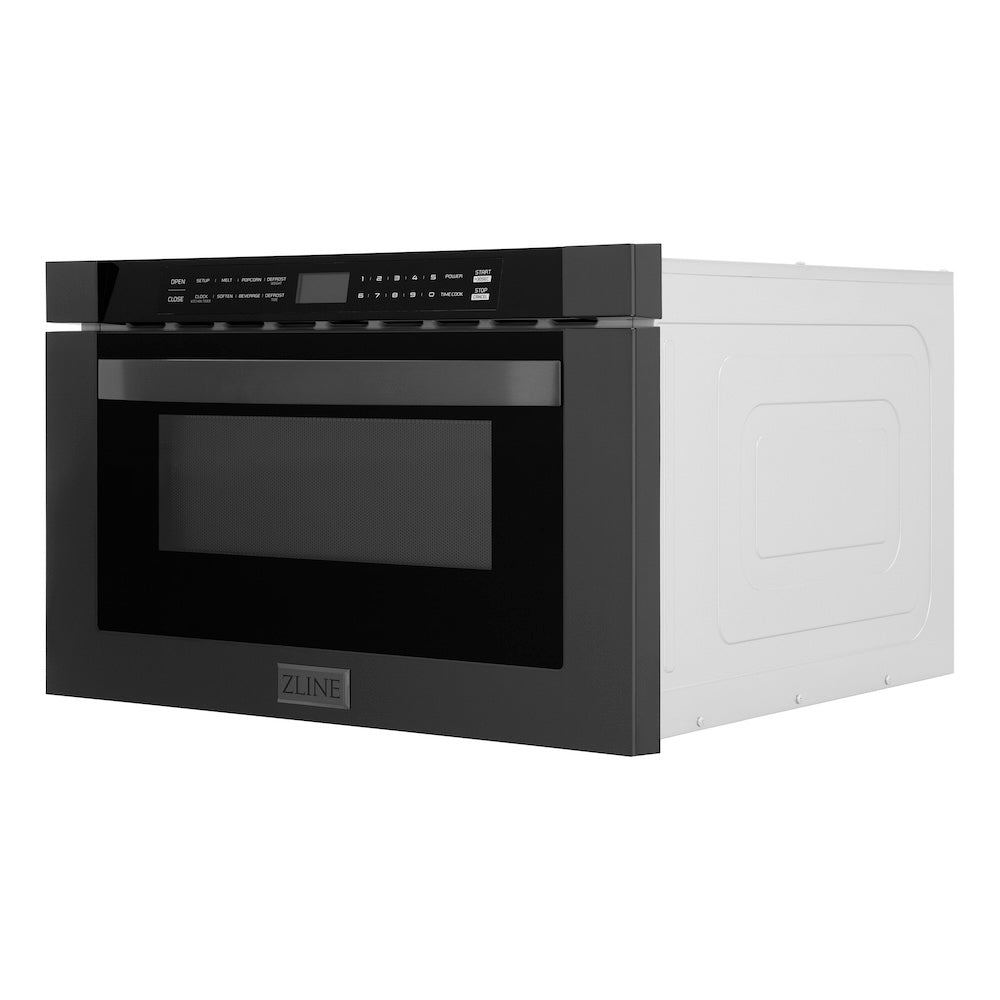 ZLINE 24-inch microwave in black stainless steel MWD-1-BS, side view