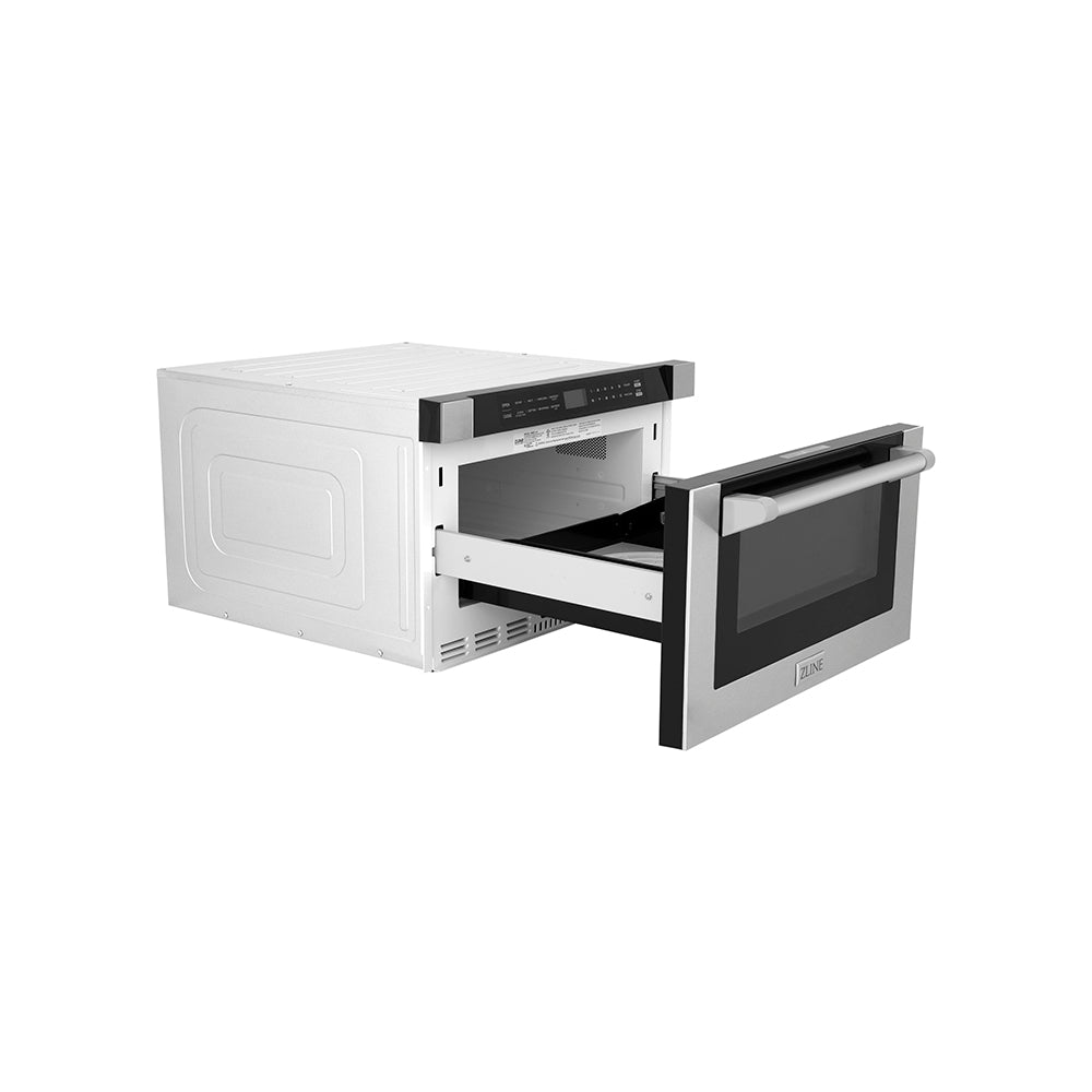 ZLINE 24-inch microwave in stainless steel MWD-1-H, door open