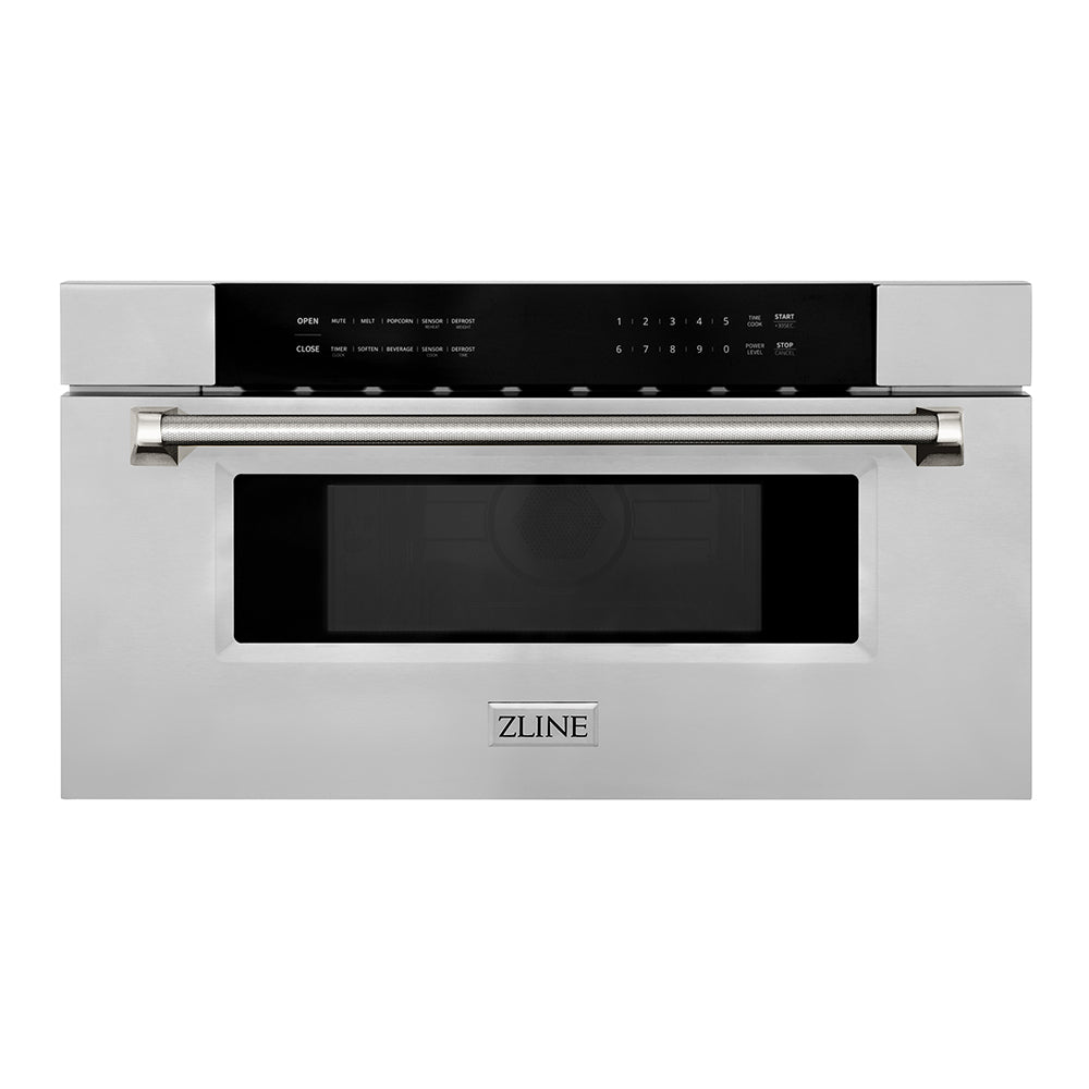 ZLINE Autograph Edition 30-inch microwave in stainless steel and polished nickel accents MWDZ-30-KPN