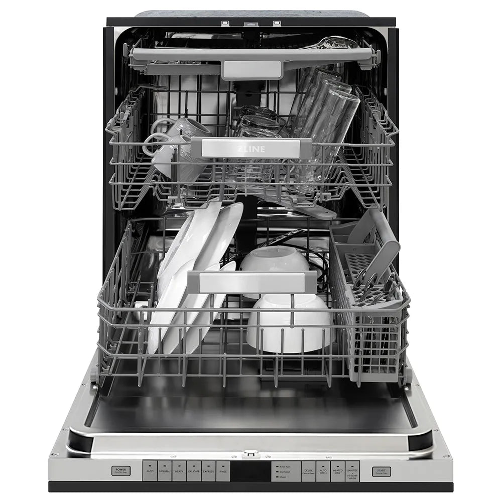 ZLINE Monument 24-inch dishwasher in black matte DWMT-BLM-24, front view