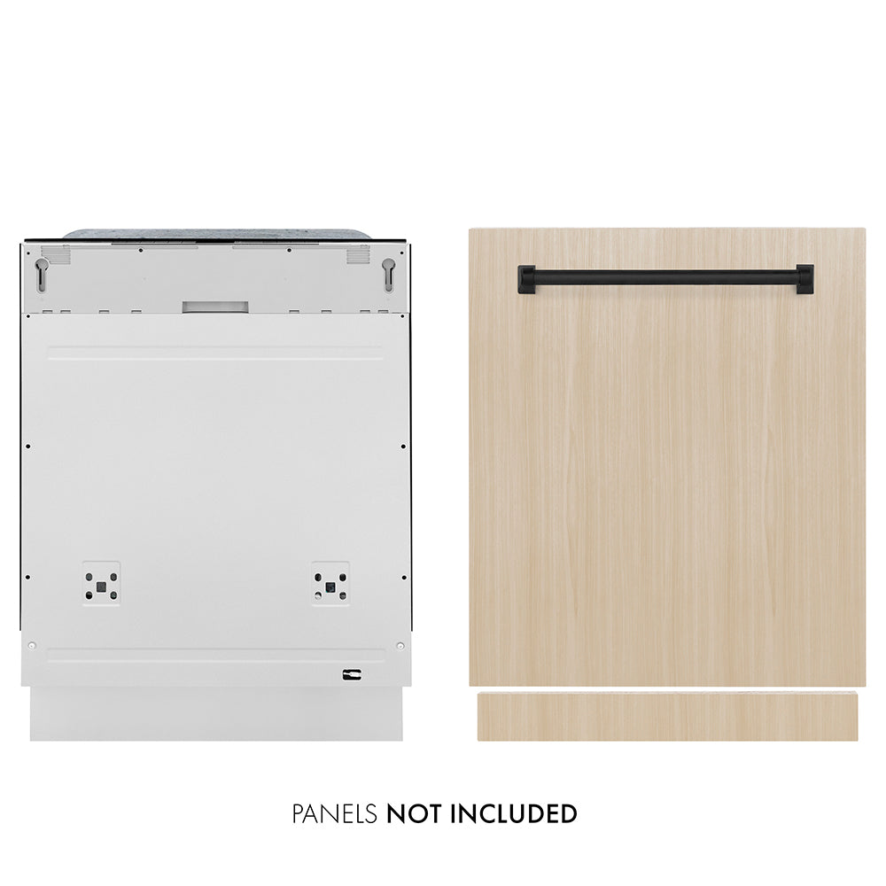 ZLINE Autograph Edition Monument 24-inch dishwasher, panel ready and matte black accents DWMTZ-24-MB