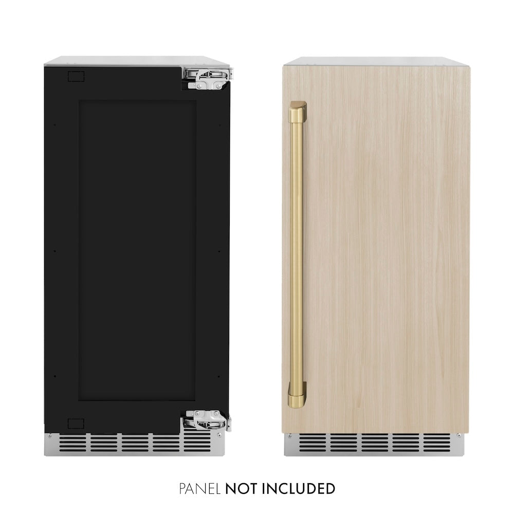 ZLINE Autograph Edition Touchstone 15-inch ice maker, panel ready and champagne bronze accents ICCDPZ-15-CB