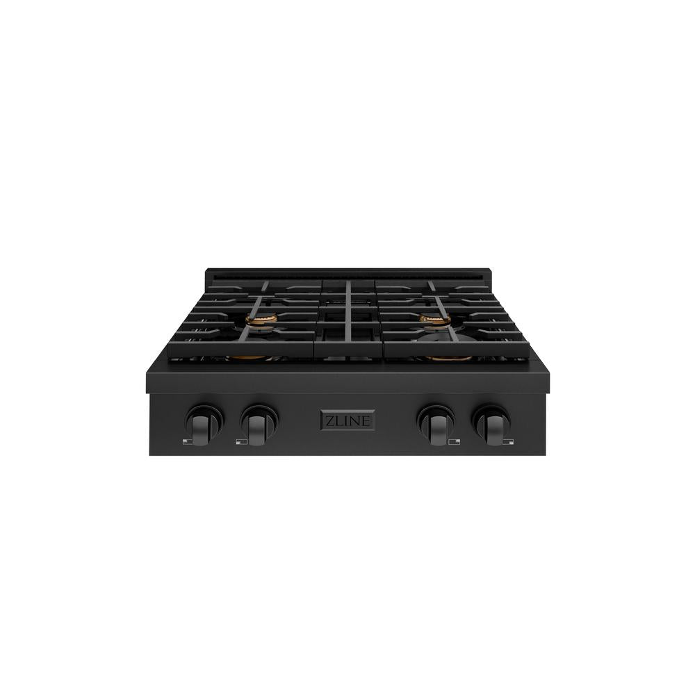 ZLINE Paramount 30-inch rangetop in black stainless steel SRTB-BR-30