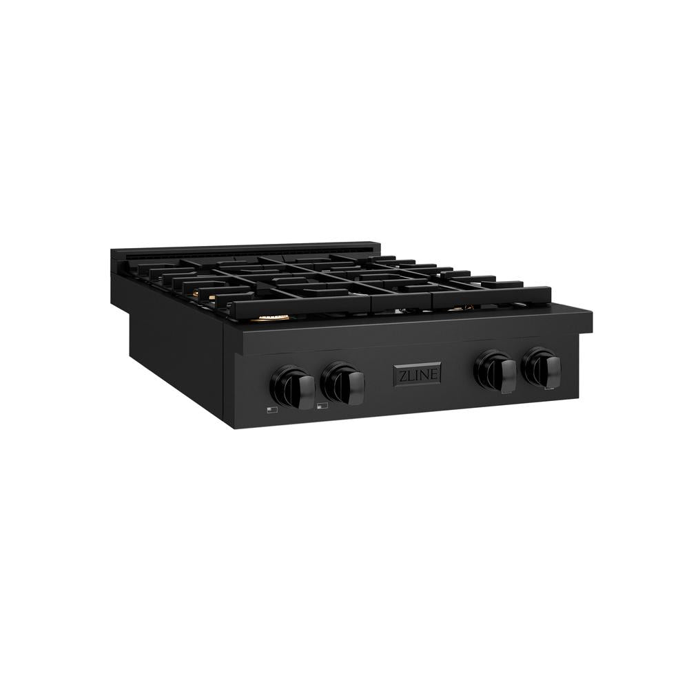 ZLINE Paramount 30-inch rangetop in black stainless steel SRTB-BR-30, from above
