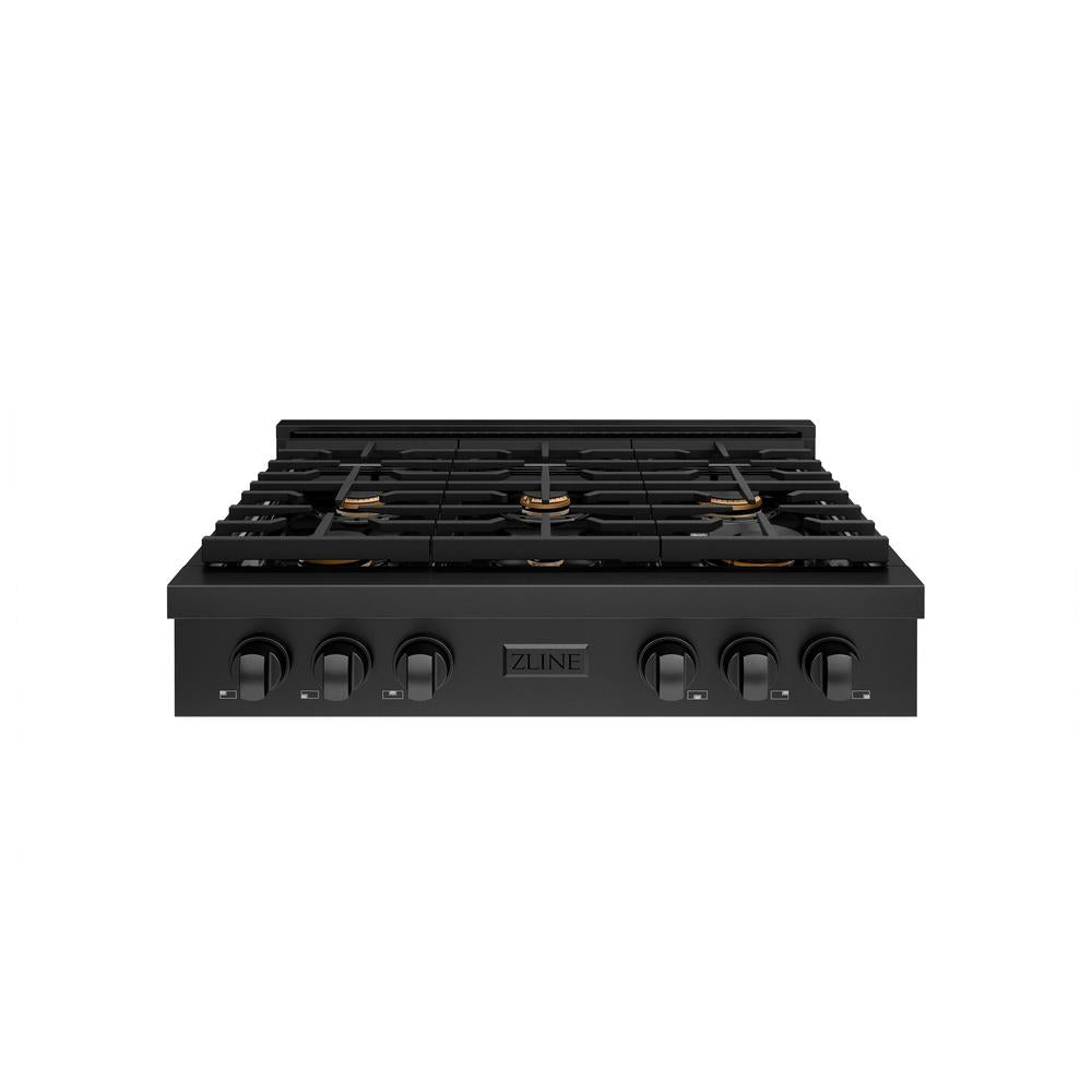 ZLINE Paramount 36-inch rangetop in black stainless steel SRTB-BR-36