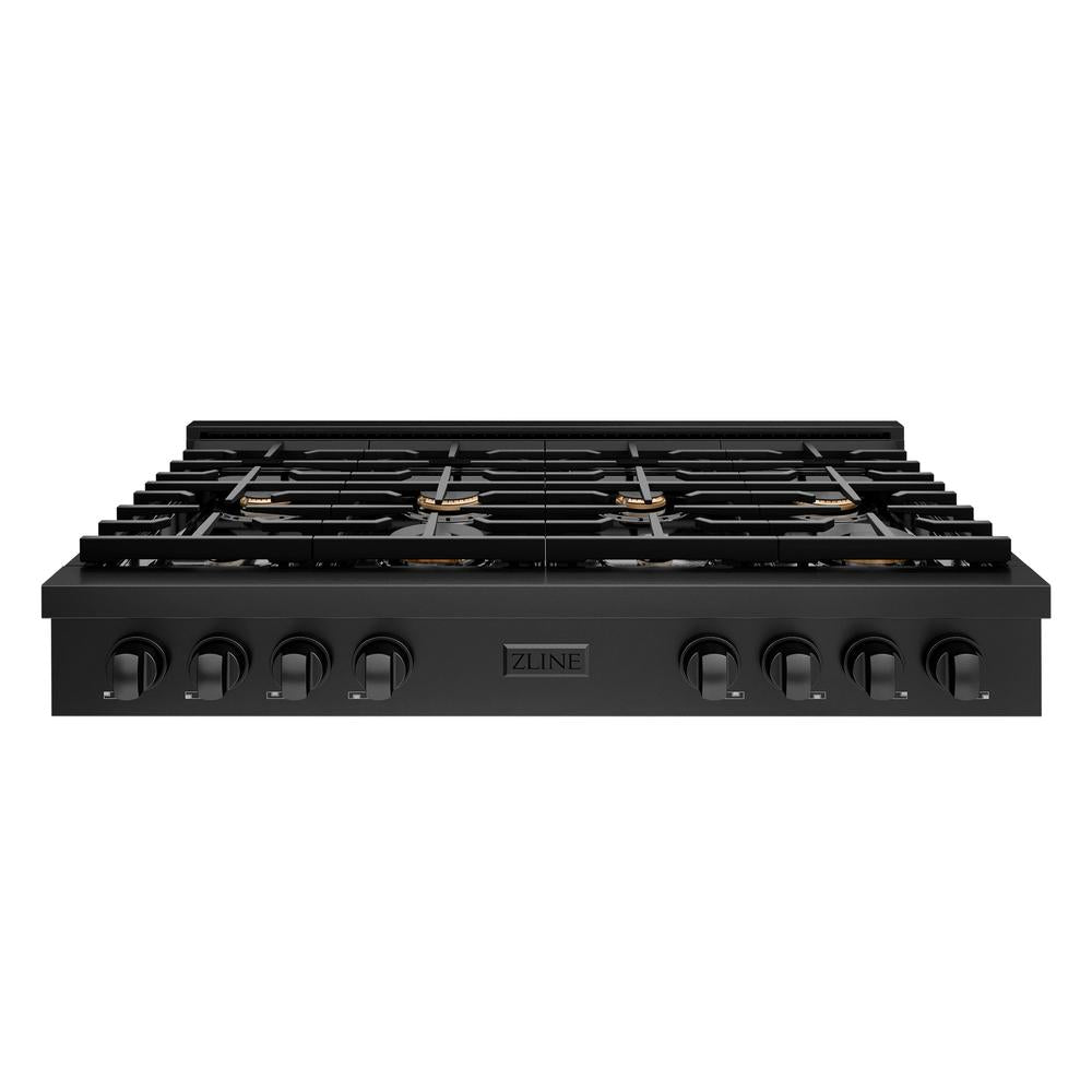 ZLINE Paramount 48-inch rangetop in black stainless steel SRTB-BR-48