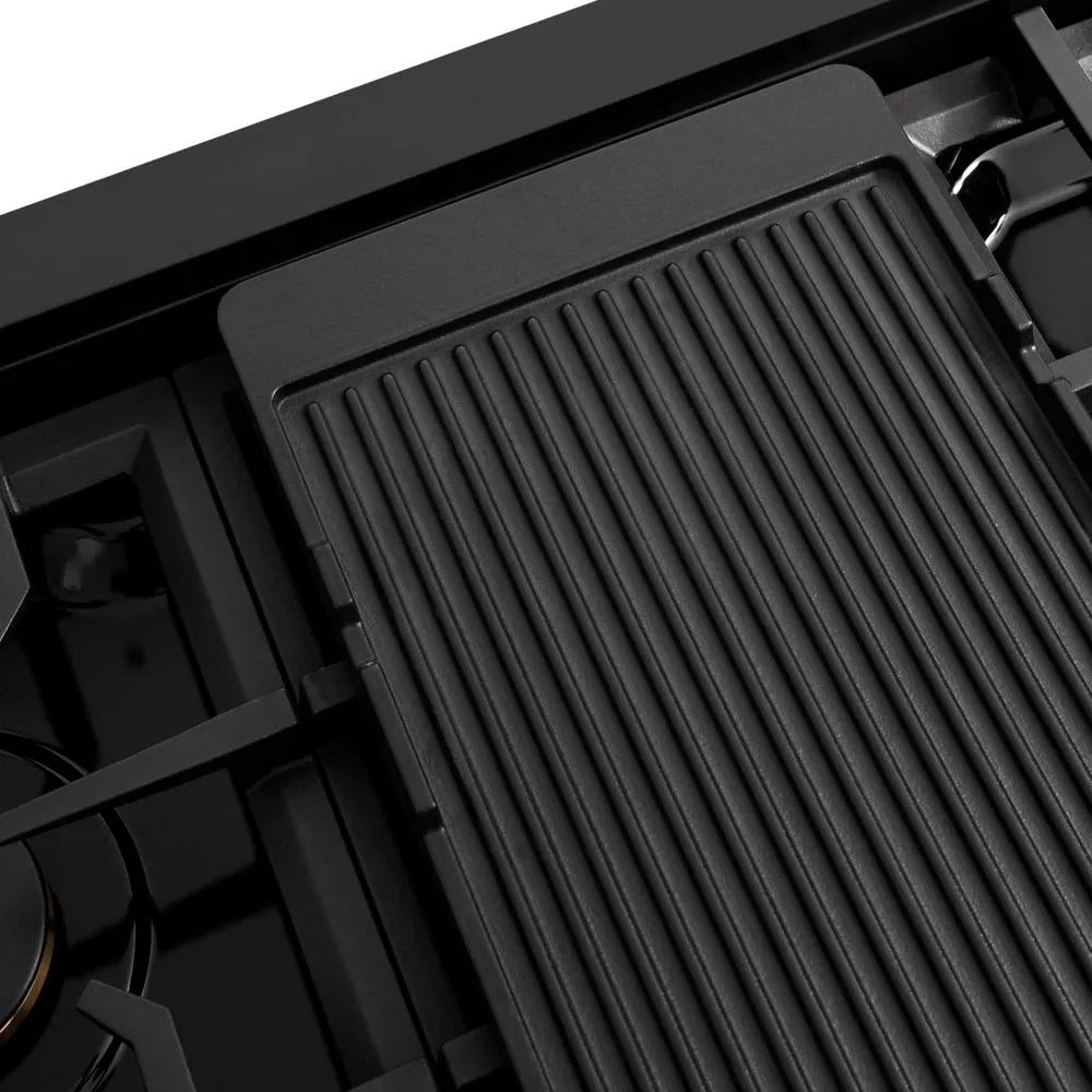ZLINE Paramount 48-inch rangetop in black stainless steel SRTB-BR-48, from above