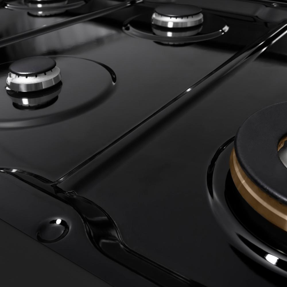 ZLINE Paramount 48-inch rangetop in black stainless steel SRTB-48, from above