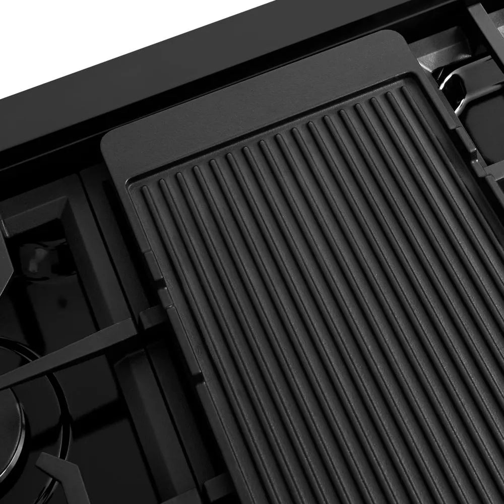 ZLINE Paramount 48-inch rangetop in black stainless steel SRTB-48, from above