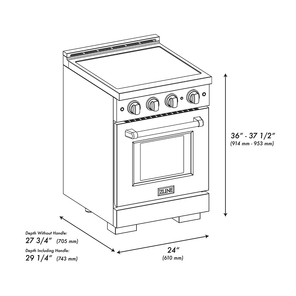 ZLINE Paramount 24-inch range in stainless steel SINR24, view 7