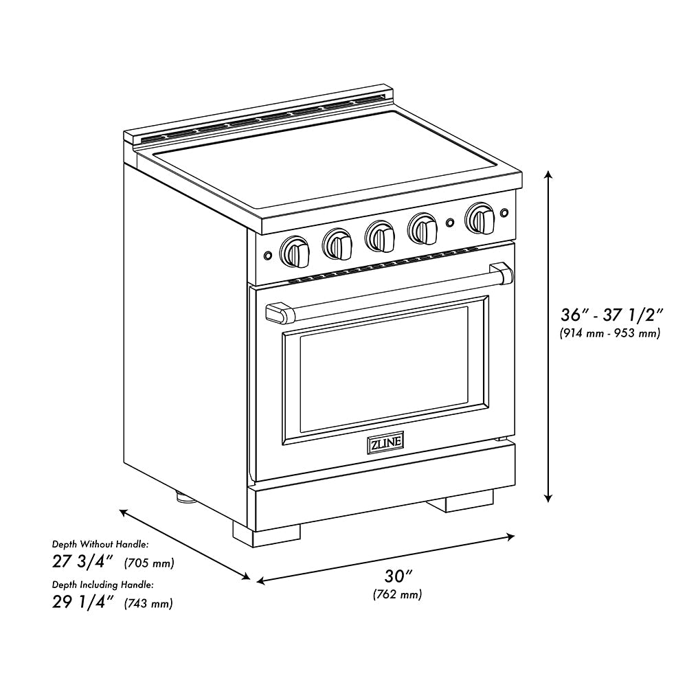 ZLINE Paramount 30-inch range in stainless steel SINR30, view 7
