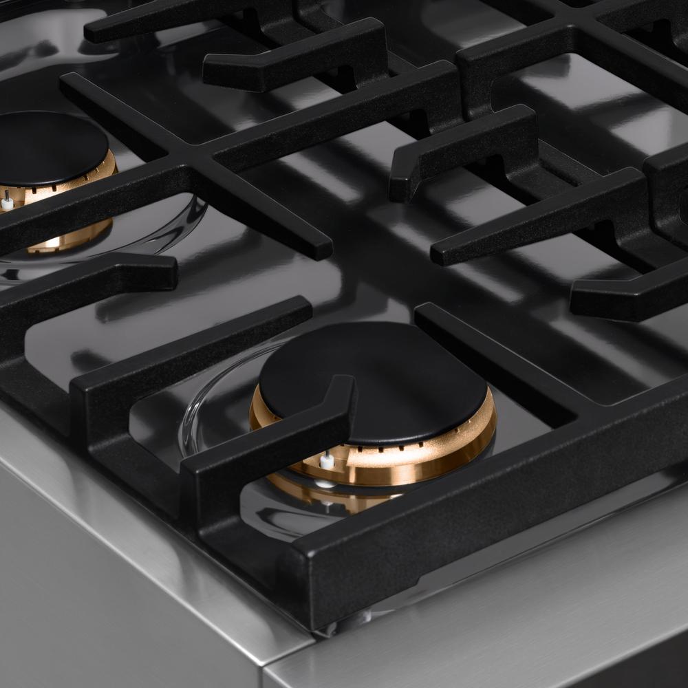 ZLINE Autograph Edition Paramount 30-inch rangetop in stainless steel and matte black accents SRTZ-30-MB, from above