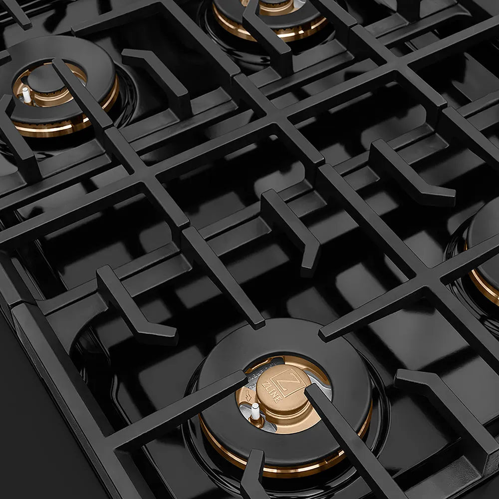 ZLINE Paramount 30-inch range in black stainless steel PSDRB-30, from above