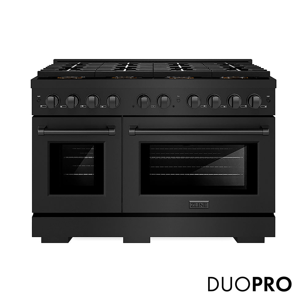 ZLINE Paramount 48-inch range in black stainless steel PSDRB-48