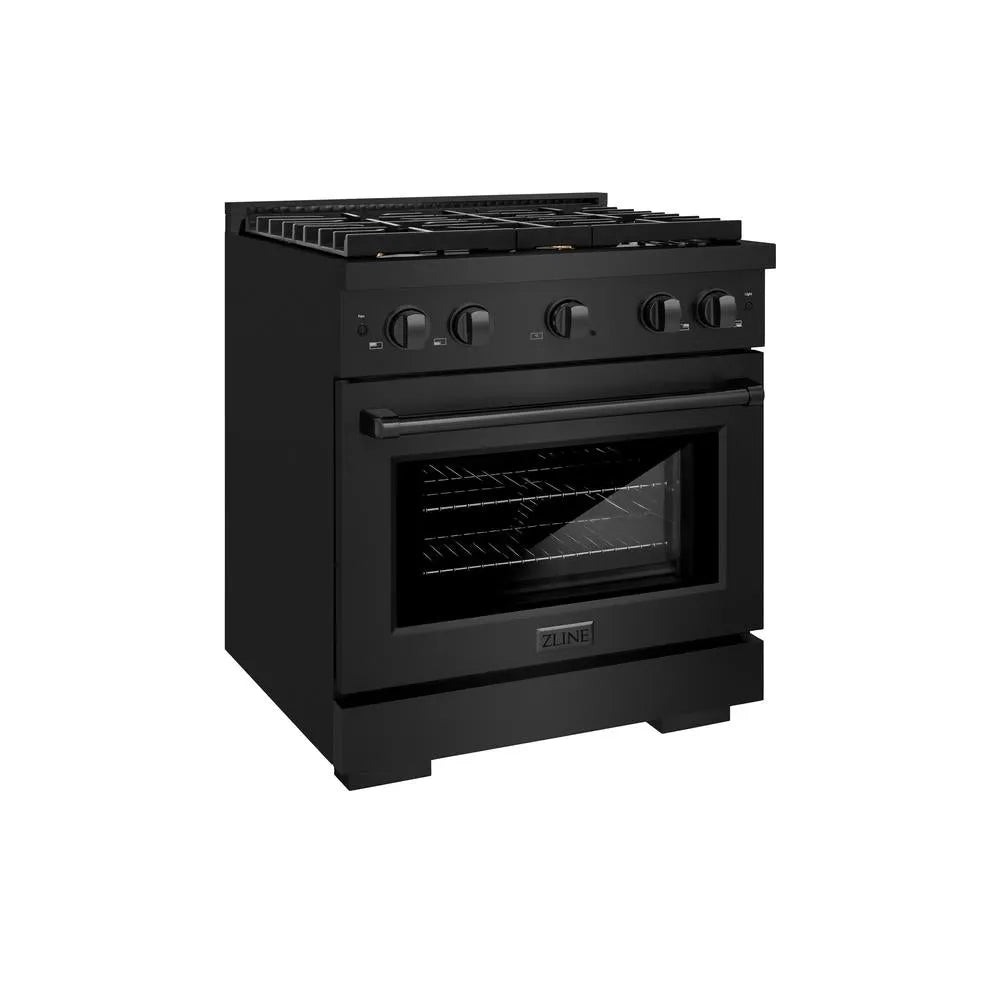ZLINE Paramount 30-inch range in black stainless steel SDRB-BR-30