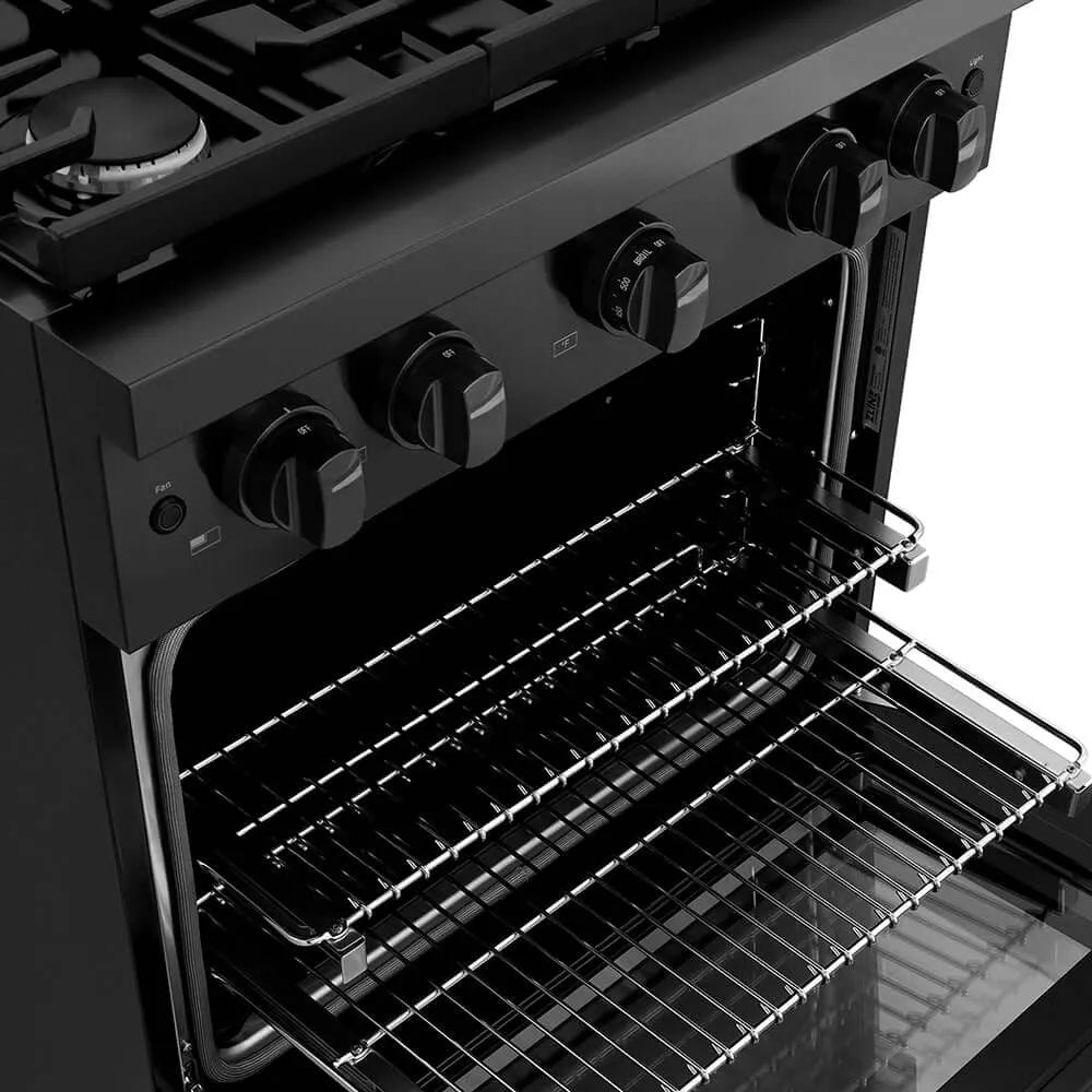 ZLINE Paramount 30-inch range in black stainless steel SGRB2-30, detail