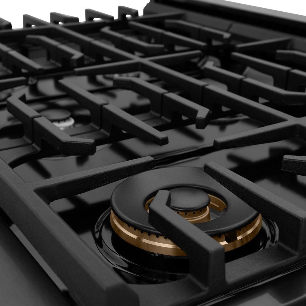 ZLINE Paramount 36-inch range in black stainless steel SGRB-36, detail