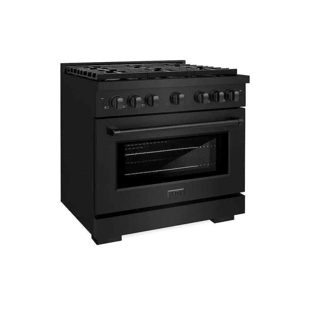 ZLINE Paramount 36-inch range in black stainless steel SGRB-36