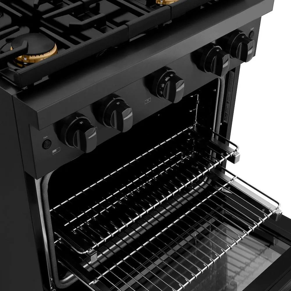 ZLINE Paramount 30-inch range in black stainless steel SGRB-BR-30, detail