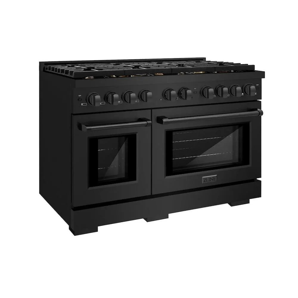 ZLINE Paramount 48-inch range in black stainless steel SGRB-BR-48