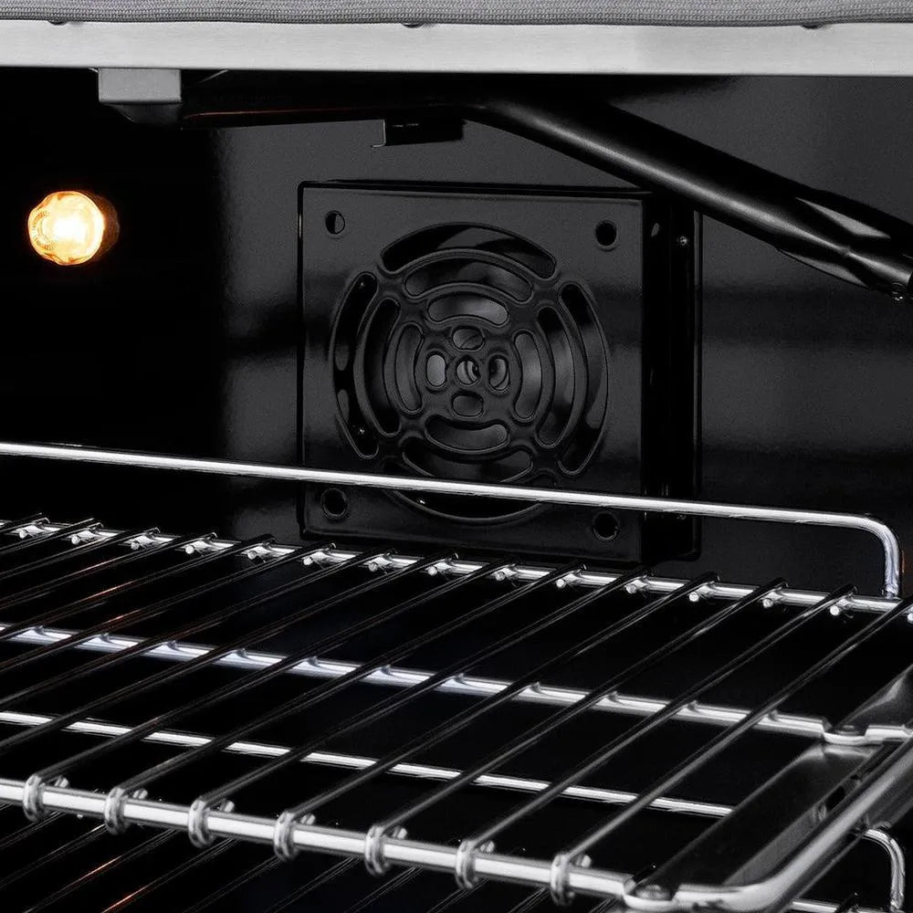 ZLINE Paramount 48-inch range in black stainless steel SGRB-BR-48, side view