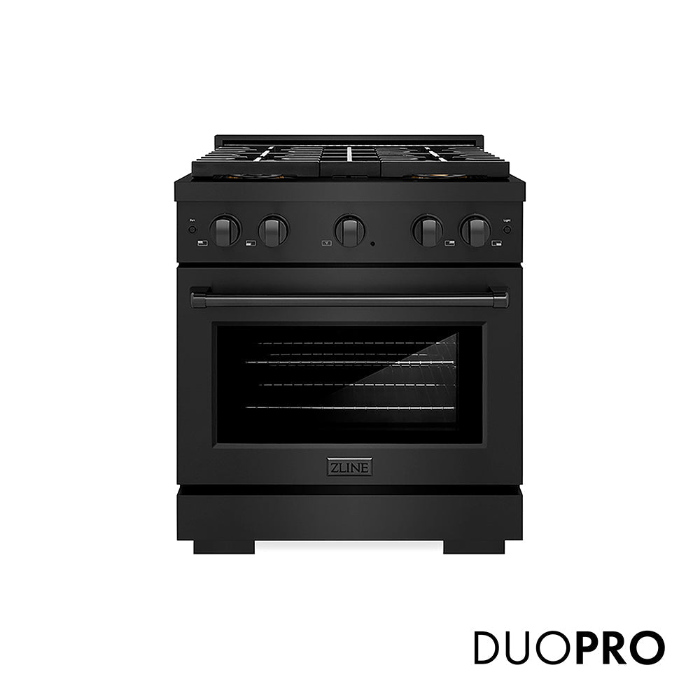 ZLINE Paramount 30-inch range in black stainless steel PSGRB-30