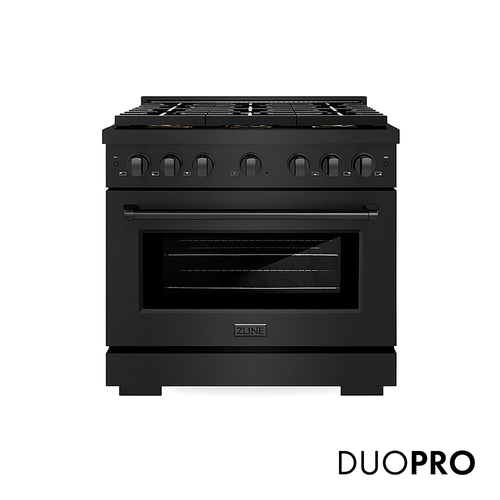 ZLINE Paramount 36-inch range in black stainless steel PSGRB-36