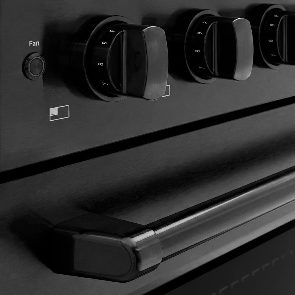 ZLINE Paramount 24-inch range in black stainless steel SINRB-24, detail